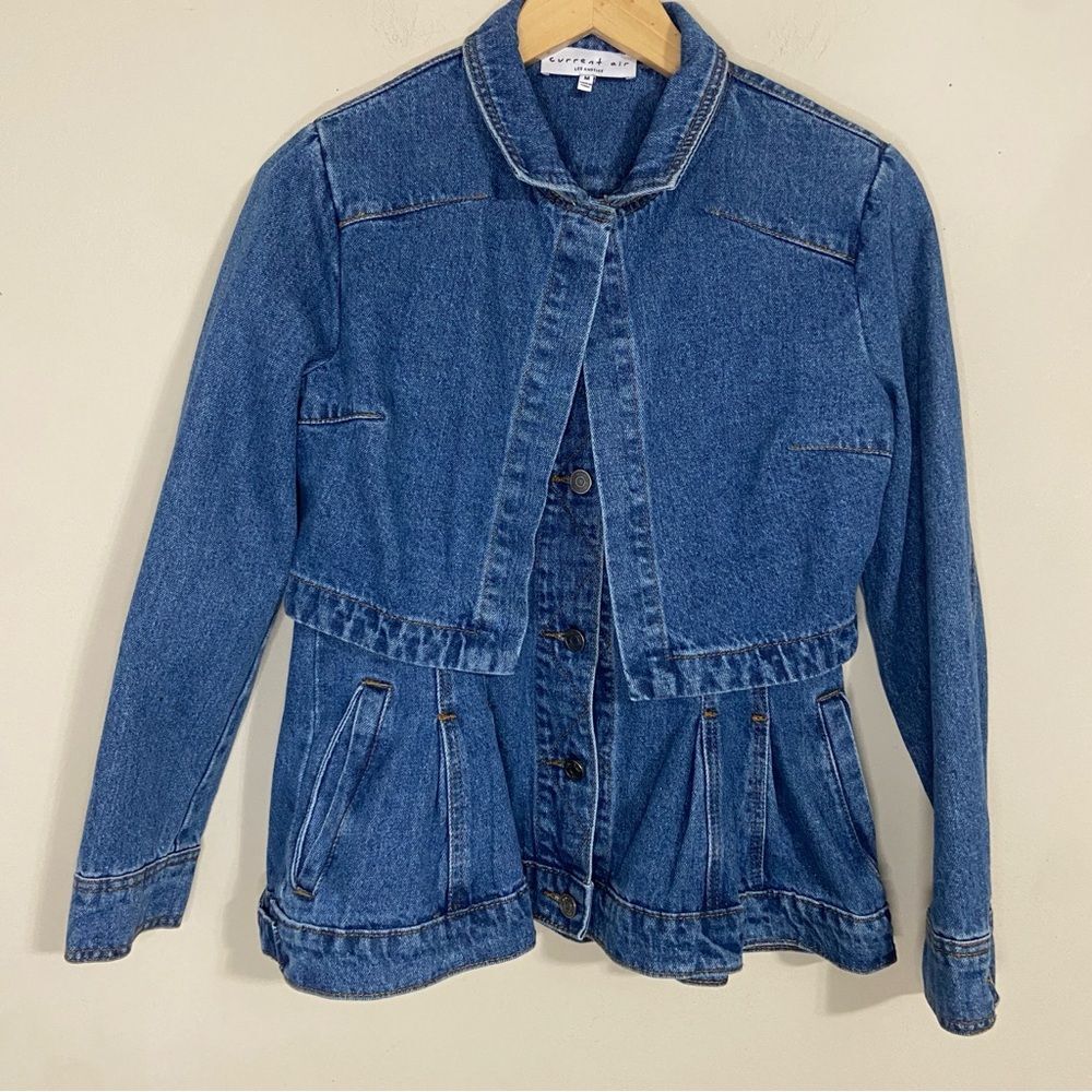 Current Air Layered Denim Jacket Blue size M Contemporary Streetwear Feminine